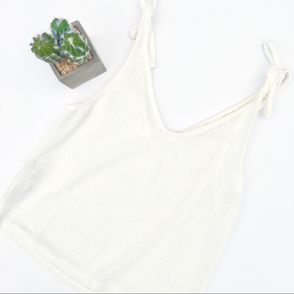Mango white tie tank